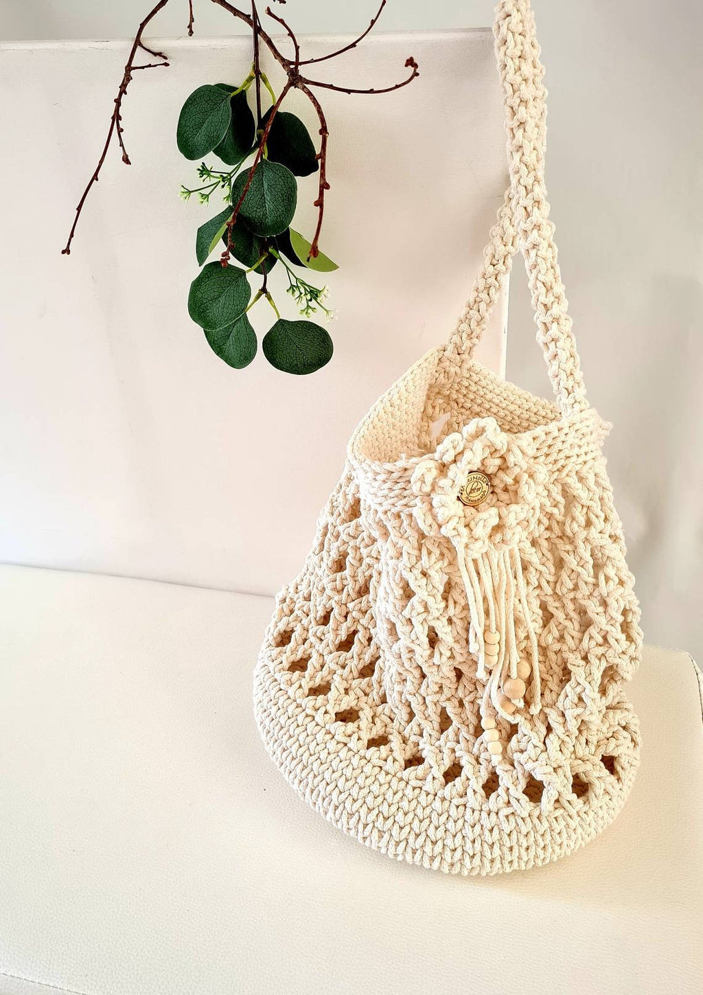 Häkeltasche, Strickprojekttasche, Umhängetasche, gehäkelte Projekttasche, Reisestricktasche, es ist Tasche, Netztasche, häkeln Tasche, garn
