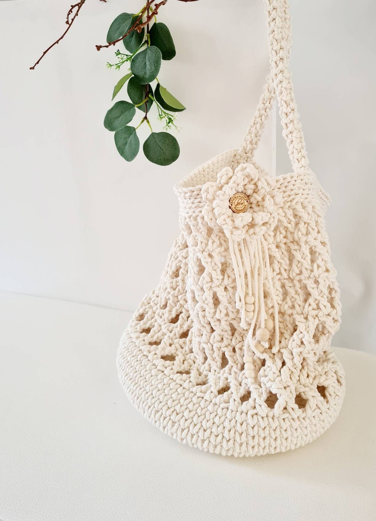 Häkeltasche, Strickprojekttasche, Umhängetasche, gehäkelte Projekttasche, Reisestricktasche, es ist Tasche, Netztasche, häkeln Tasche, garn