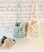 Häkeltasche, Strickprojekttasche, Umhängetasche, gehäkelte Projekttasche, Reisestricktasche, es ist Tasche, Netztasche, häkeln Tasche, garn