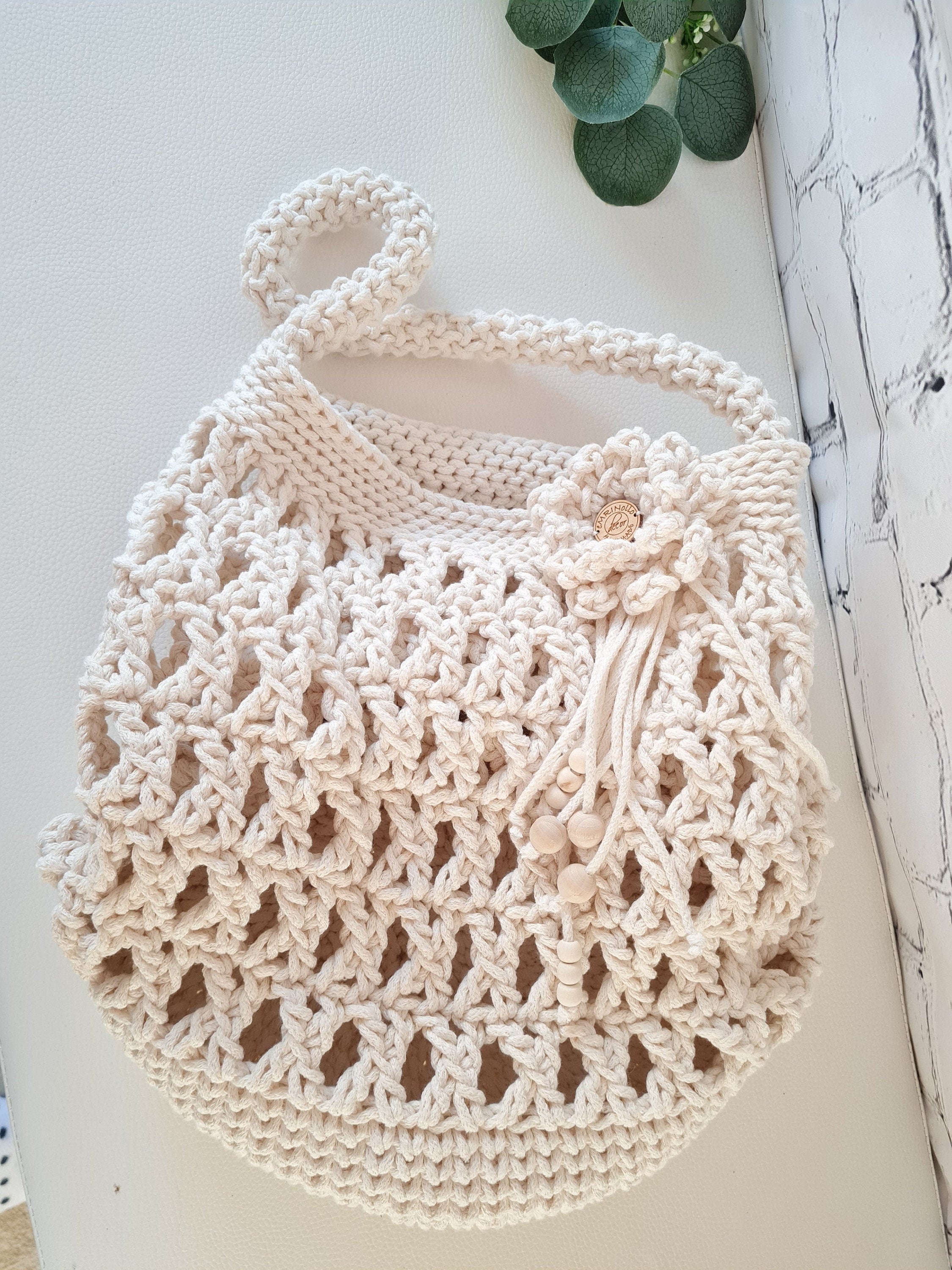 Häkeltasche, Strickprojekttasche, Umhängetasche, gehäkelte Projekttasche, Reisestricktasche, es ist Tasche, Netztasche, häkeln Tasche, garn