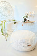Pouf Ottoman gehäkelt, Sitzkissen, Kinderstuhl, Baumwoll Pouf im Skandinavischem Stil, Häkelhocker Kinderzimmer, Fußhocker, Sitzhocker