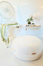 Pouf Ottoman gehäkelt, Sitzkissen, Kinderstuhl, Baumwoll Pouf im Skandinavischem Stil, Häkelhocker Kinderzimmer, Fußhocker, Sitzhocker