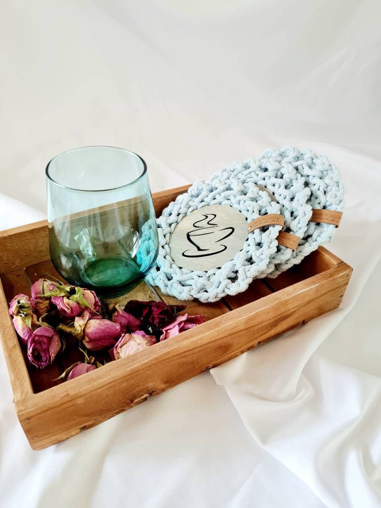 Tassenuntersetzer, Glasuntersetzer gehäkelt, Hochzeitsgeschenk, Gastgeschenk, schöne Tischdekoration, Terassendekor, Tasse Pad, Geschenkidee