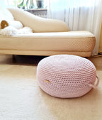 Pouf Ottoman gehäkelt, Babyzimmer deko, Bodenkissen, Sitzkissen, Skandinavisches Kinderzimmer Dekor, Häkelhocker Kinderzimmer, Sitzhocker