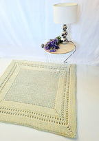Teppich Babyzimmer eckig, Baumwollteppich, im skandinavischem Stil, vintage Teppich handgefertigt, Flurläufer, Kinderzimmer Deko
