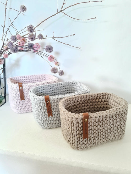 Korb gehäkelt eckig, Aufbewahrungskorb, Häkelkorb Kinderzimmer deko, Körbe Aufbewahrung, Geschenkidee, Weihnachtsgeschenk, Bad Aufbewahrung