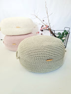 Pouf Ottoman gehäkelt, Babyzimmer deko, Bodenkissen, Sitzkissen, Skandinavisches Kinderzimmer Dekor, Häkelhocker Kinderzimmer, Sitzhocker