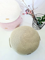 Pouf Ottoman gehäkelt, Babyzimmer deko, Bodenkissen, Sitzkissen, Skandinavisches Kinderzimmer Dekor, Häkelhocker Kinderzimmer, Sitzhocker