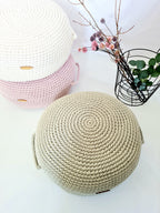 Pouf Ottoman gehäkelt, Babyzimmer deko, Bodenkissen, Sitzkissen, Skandinavisches Kinderzimmer Dekor, Häkelhocker Kinderzimmer, Sitzhocker