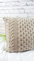 Kissen gestricktes Zopfmuster, Wohnkultur, Dekokissen, Sofakissen, skandinavisches Dekor, aus Baumwollgarn von hoooked, grobstrick