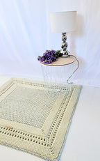 Teppich Babyzimmer eckig, Baumwollteppich, im skandinavischem Stil, vintage Teppich handgefertigt, Flurläufer, Kinderzimmer Deko
