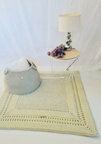 Teppich Babyzimmer eckig, Baumwollteppich, im skandinavischem Stil, vintage Teppich handgefertigt, Flurläufer, Kinderzimmer Deko