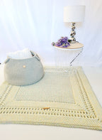 Teppich Babyzimmer eckig, Baumwollteppich, im skandinavischem Stil, vintage Teppich handgefertigt, Flurläufer, Kinderzimmer Deko