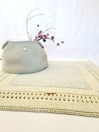 Teppich Babyzimmer eckig, Baumwollteppich, im skandinavischem Stil, vintage Teppich handgefertigt, Flurläufer, Kinderzimmer Deko