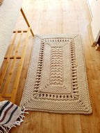 Teppichläufer Wohnzimmer eckig, Vorleger, im skandinavischem Stil, vintage Teppich handgefertigt, Flurläufer, Kinderzimmer Deko