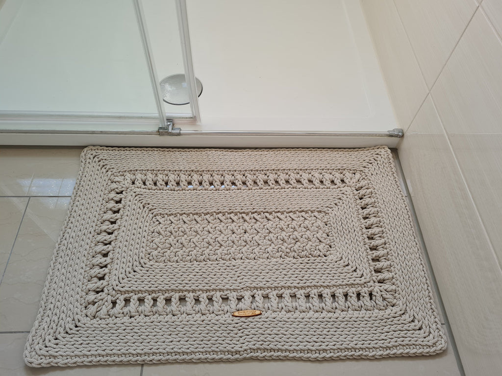 Teppichläufer Wohnzimmer eckig, Vorleger, im skandinavischem Stil, vintage Teppich handgefertigt, Flurläufer, Kinderzimmer Deko