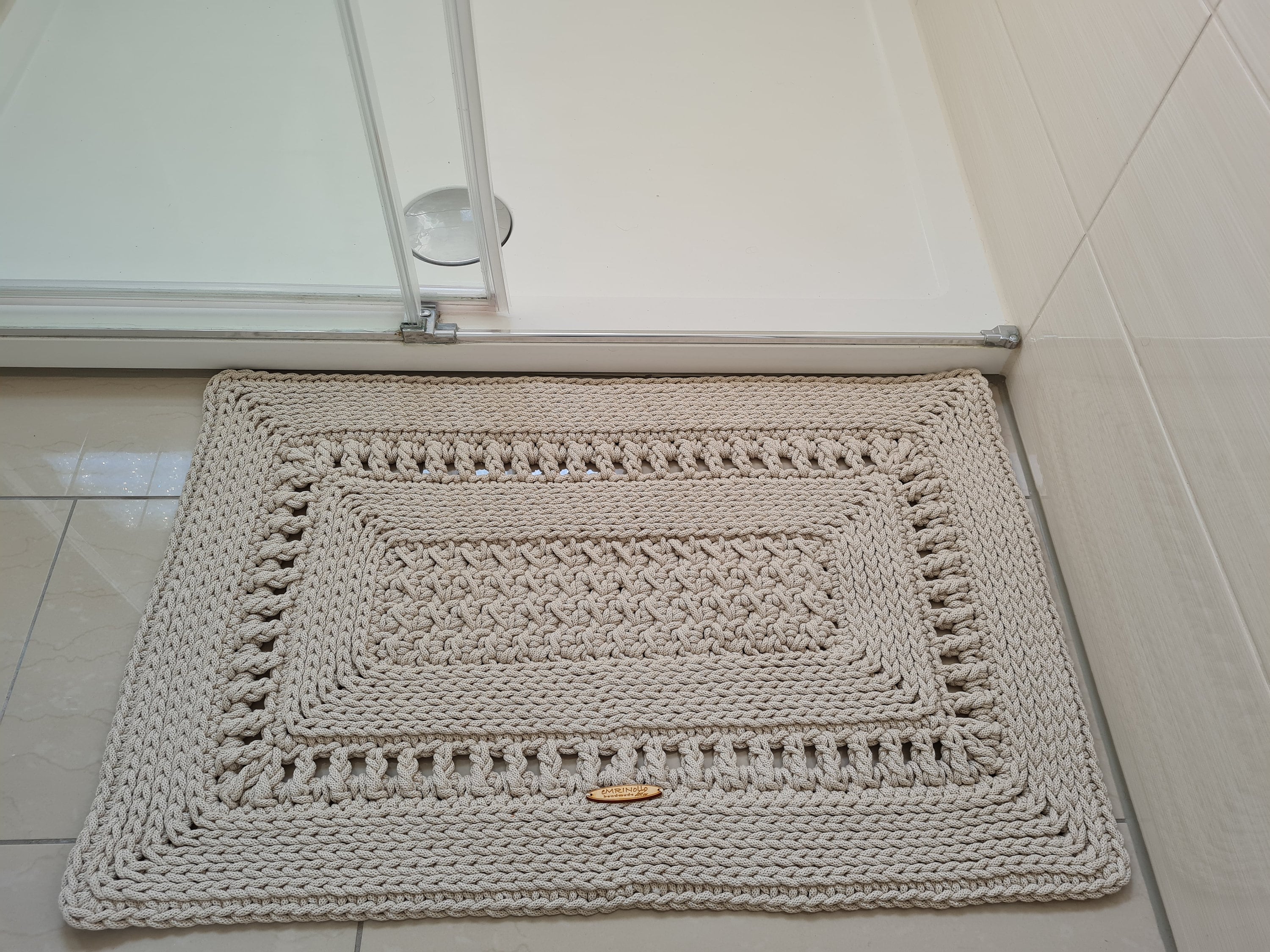 Teppichläufer Wohnzimmer eckig, Vorleger, im skandinavischem Stil, vintage Teppich handgefertigt, Flurläufer, Kinderzimmer Deko