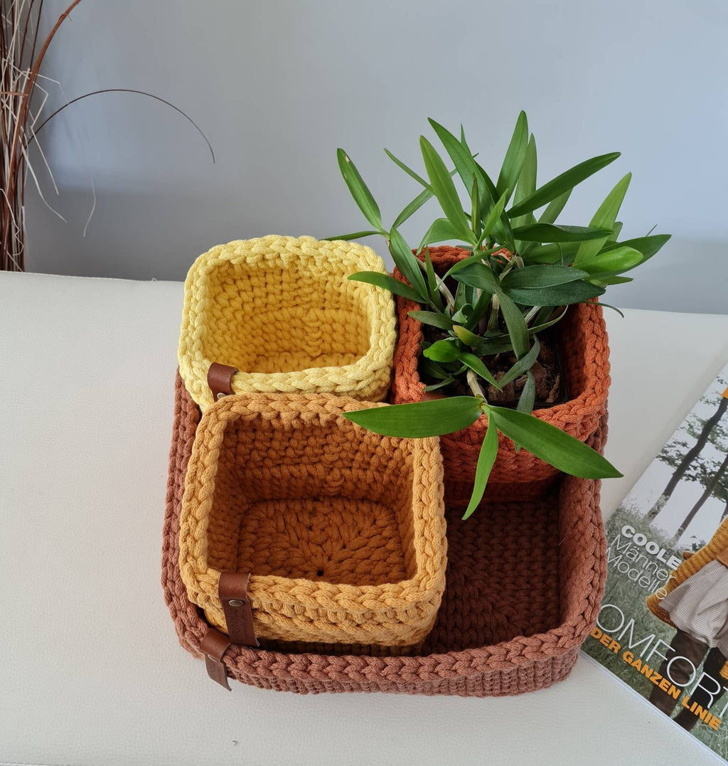 Korb gehäkelt eckig, Untensilo, Kinderzimmer deko, Korb Aufbewahrung, Geschenkidee, Weihnachtsgeschenk, Bad Aufbewahrung