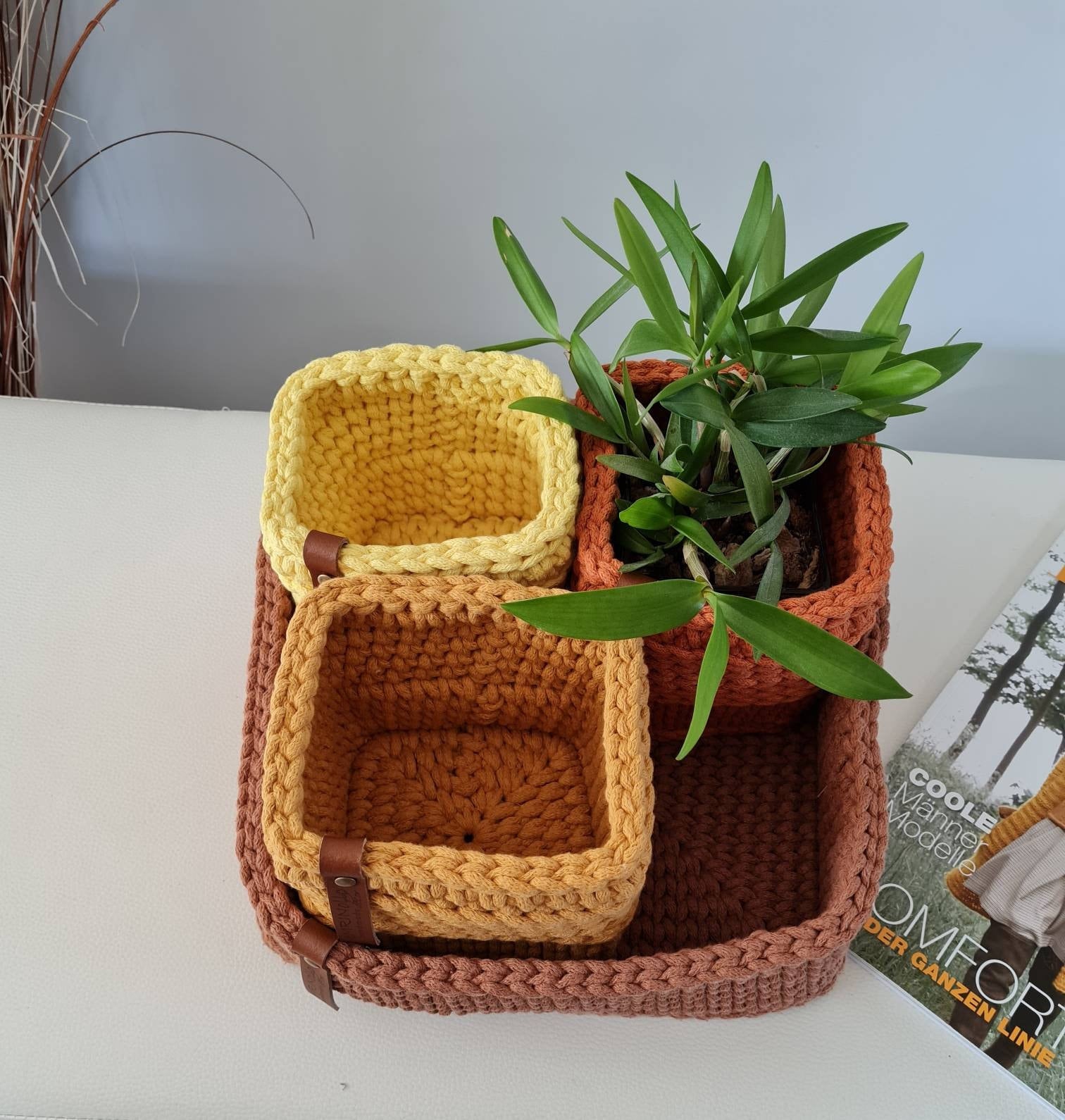 Korb gehäkelt eckig, Untensilo, Kinderzimmer deko, Korb Aufbewahrung, Geschenkidee, Weihnachtsgeschenk, Bad Aufbewahrung