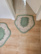 Teppich oval Wohnzimmer, Kinderzimmer Deko, Baumwollteppich, im skandinavischem Stil, vintage Teppich handgefertigt und nachhaltig