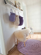 Teppich rund gehäkelt, Kinderzimmer Deko, Baumwollteppich, im skandinavischem Stil, Babyzimmer deko, handgefertigt, nachhaltig