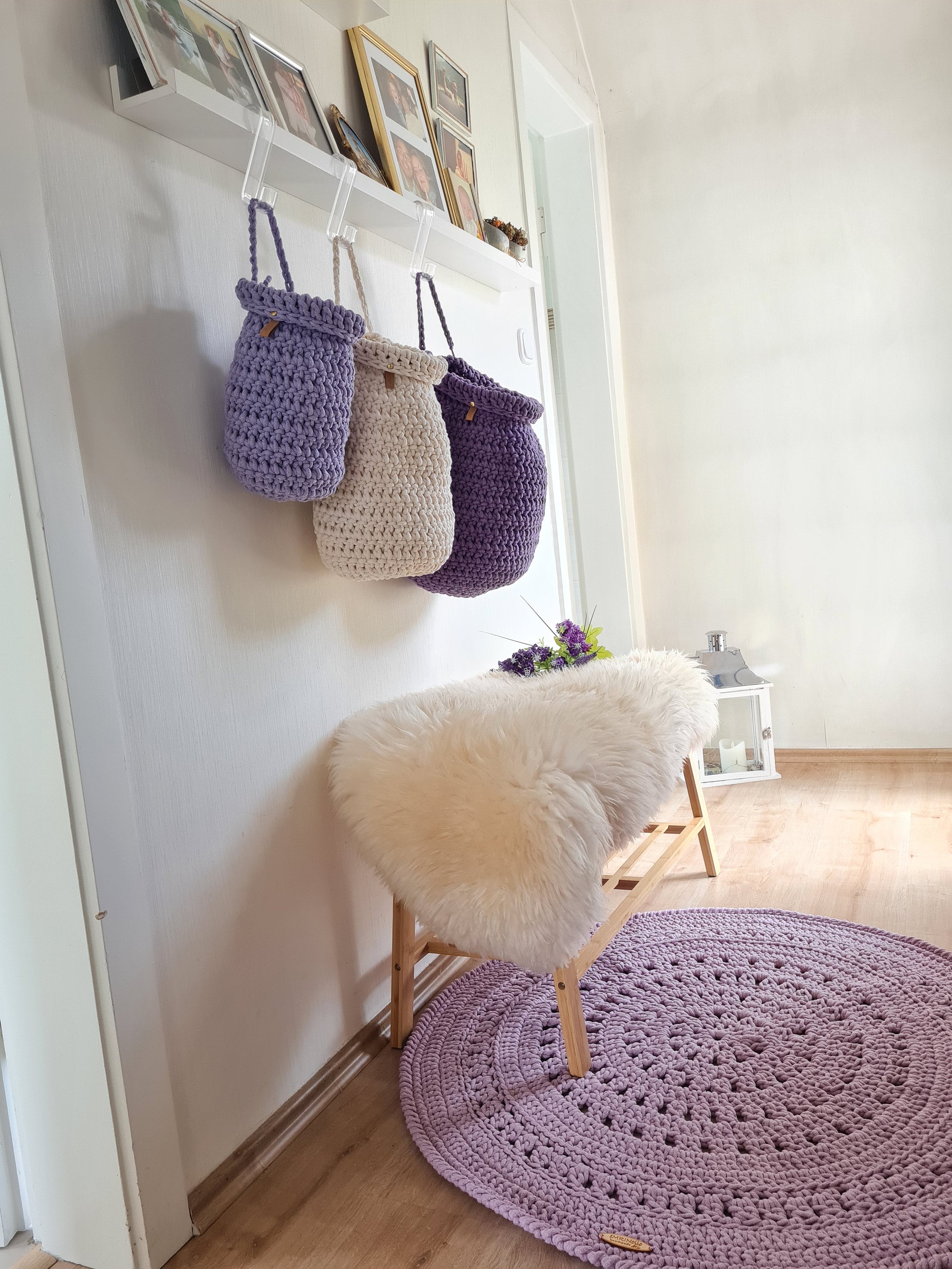 Teppich rund gehäkelt, Kinderzimmer Deko, Baumwollteppich, im skandinavischem Stil, Babyzimmer deko, handgefertigt, nachhaltig