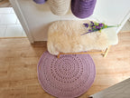 Kleiner Teppich rund gehäkelt, Kinderzimmer Deko, Baumwollteppich, im skandinavischem Stil, Babyzimmer deko, handgefertigt, nachhaltig