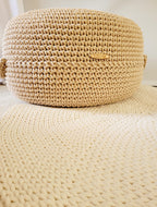 Pouf Ottoman gehäkelt, Babyzimmer deko, Bodenkissen, Sitzkissen, Skandinavisches Kinderzimmer Dekor, Häkelhocker Kinderzimmer, Sitzhocker