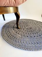 Teppich rund gehäkelt, Kinderzimmer Deko, Baumwollteppich, im skandinavischem Stil, Babyzimmer deko, handgefertigt, nachhaltig