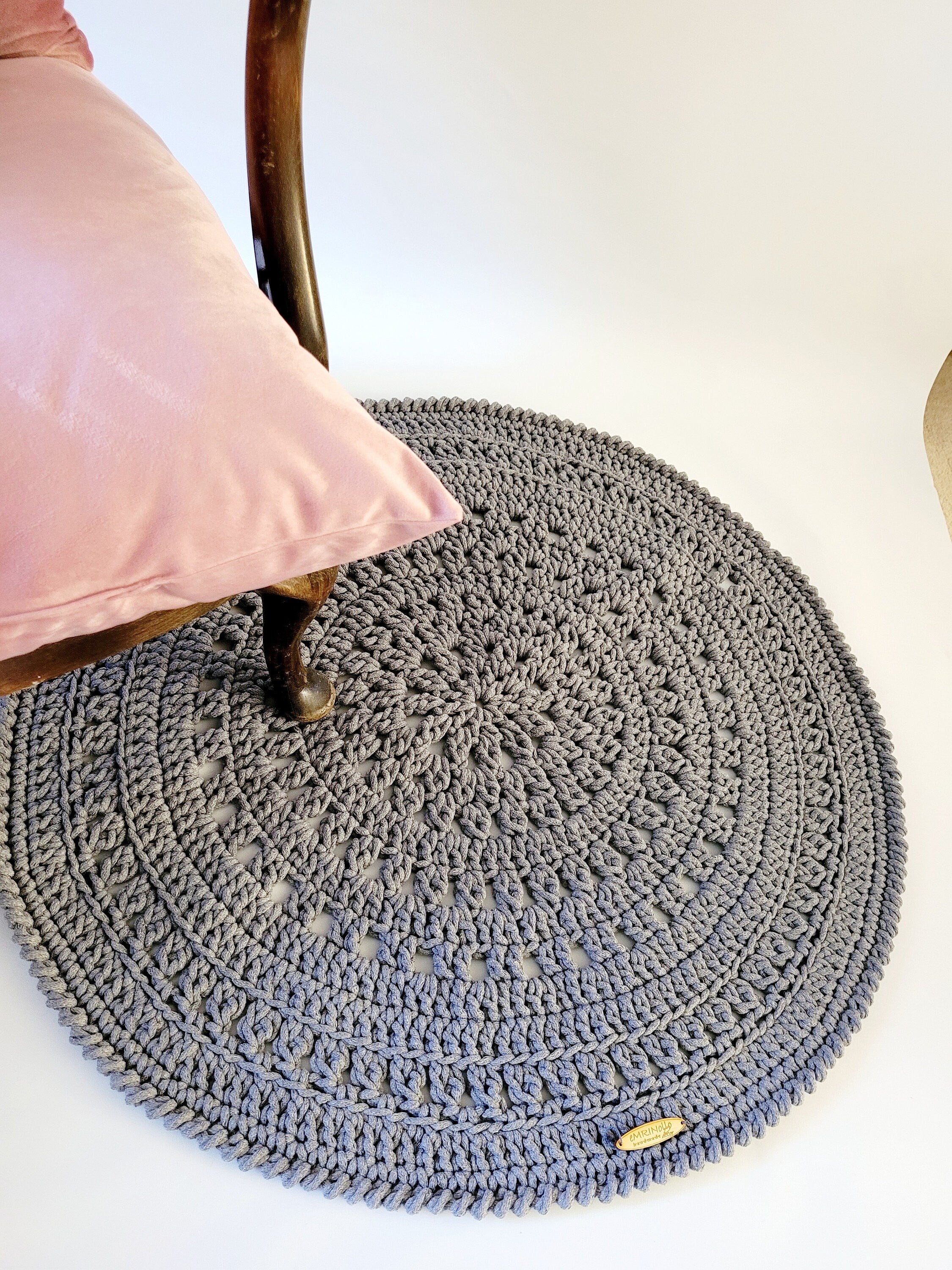 Teppich rund gehäkelt, Kinderzimmer Deko, Baumwollteppich, im skandinavischem Stil, Babyzimmer deko, handgefertigt, nachhaltig