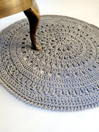 Teppich rund gehäkelt, Kinderzimmer Deko, Baumwollteppich, im skandinavischem Stil, Babyzimmer deko, handgefertigt, nachhaltig