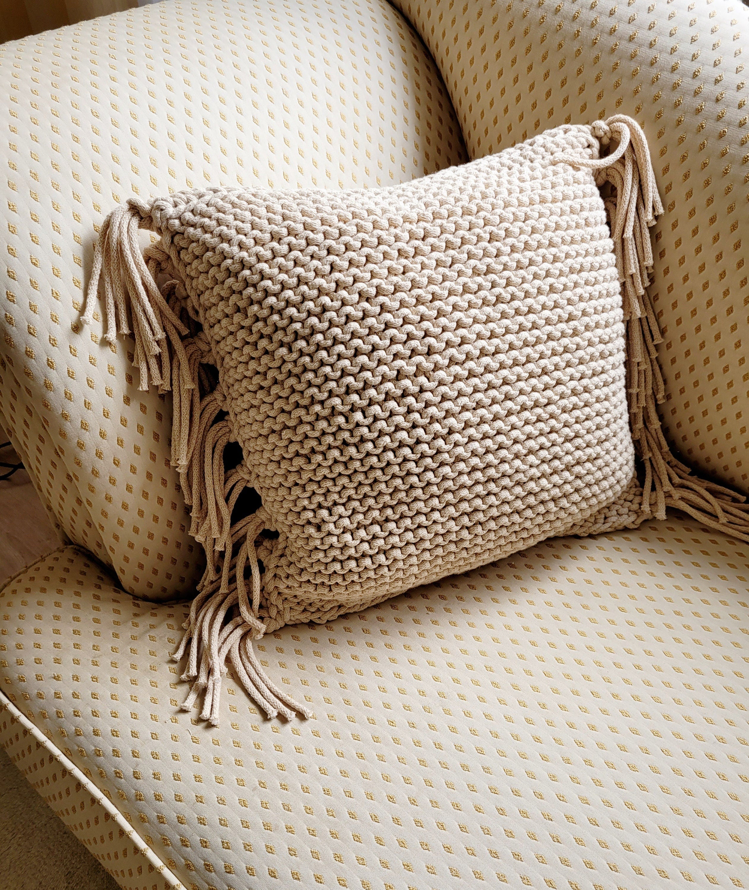 Kissen gehäkelt, Chunky Kissen, gehäkelte Wohnkultur, Hauseinweihungsgeschenk, skandinavisches Dekor, gestrickte moderne Kissen