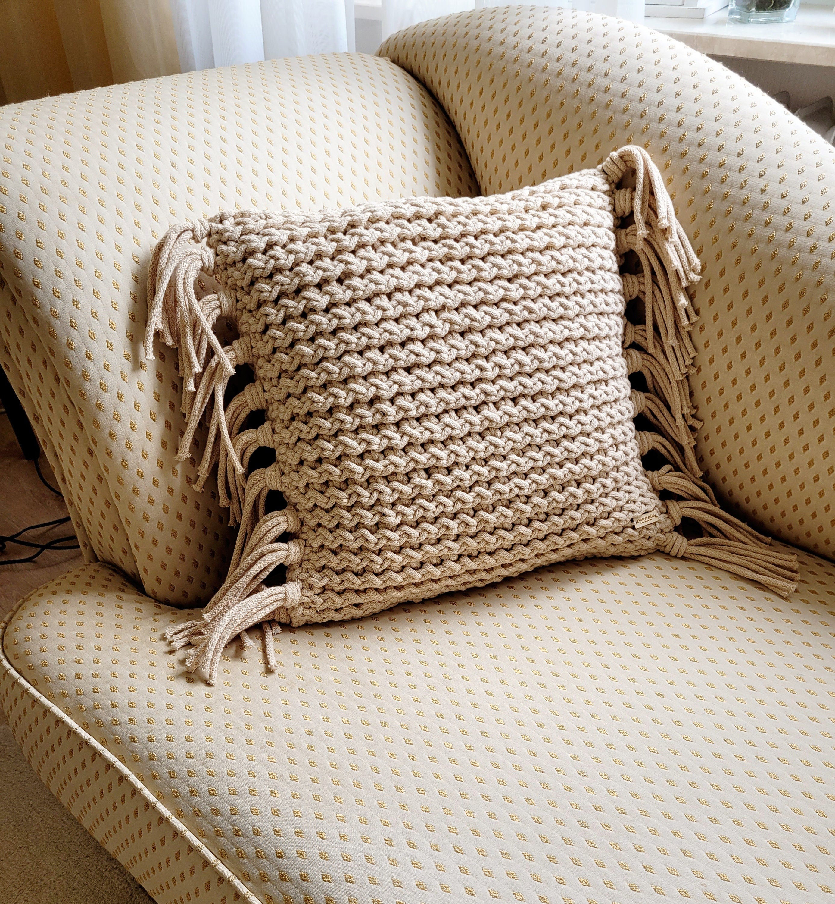 Kissen gehäkelt, Chunky Kissen, gehäkelte Wohnkultur, Hauseinweihungsgeschenk, skandinavisches Dekor, gestrickte moderne Kissen