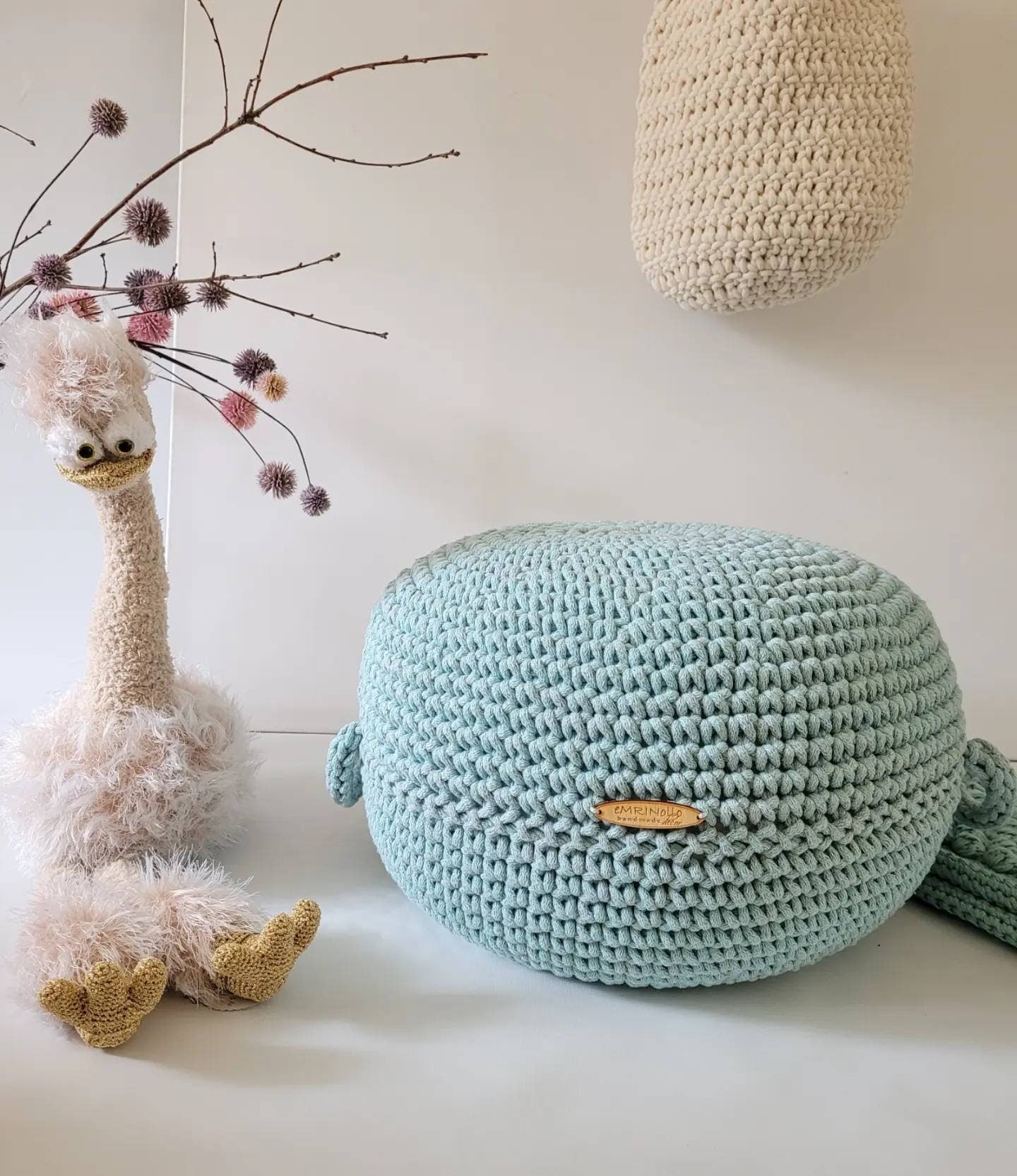 Pouf Ottoman gehäkelt, Babyzimmer deko, Bodenkissen, Sitzkissen, Skandinavisches Kinderzimmer Dekor, Häkelhocker Kinderzimmer, Sitzhocker