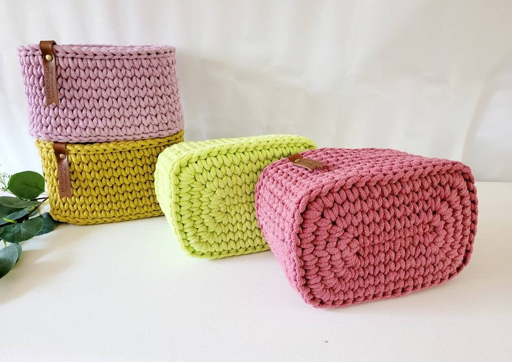 Korb gehäkelt eckig, Untensilo, Kinderzimmer deko, Korb Aufbewahrung, Geschenkidee, Weihnachtsgeschenk, Bad Aufbewahrung