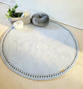 Teppich rund Wohnzimmer, Baumwollteppich beige, Teppich Babyzimmer, Mandala Teppich, skandinavisches Dekor, gehäkelter Teppich modern, Wohn