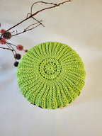 Hocker gehäkelter Bezug, skandinavisches Dekor, gehäkelte Husse Hocker, Bauernhaus Hocker, rustikale Hocker, gehäkelter Pouf Hocker Tabouret