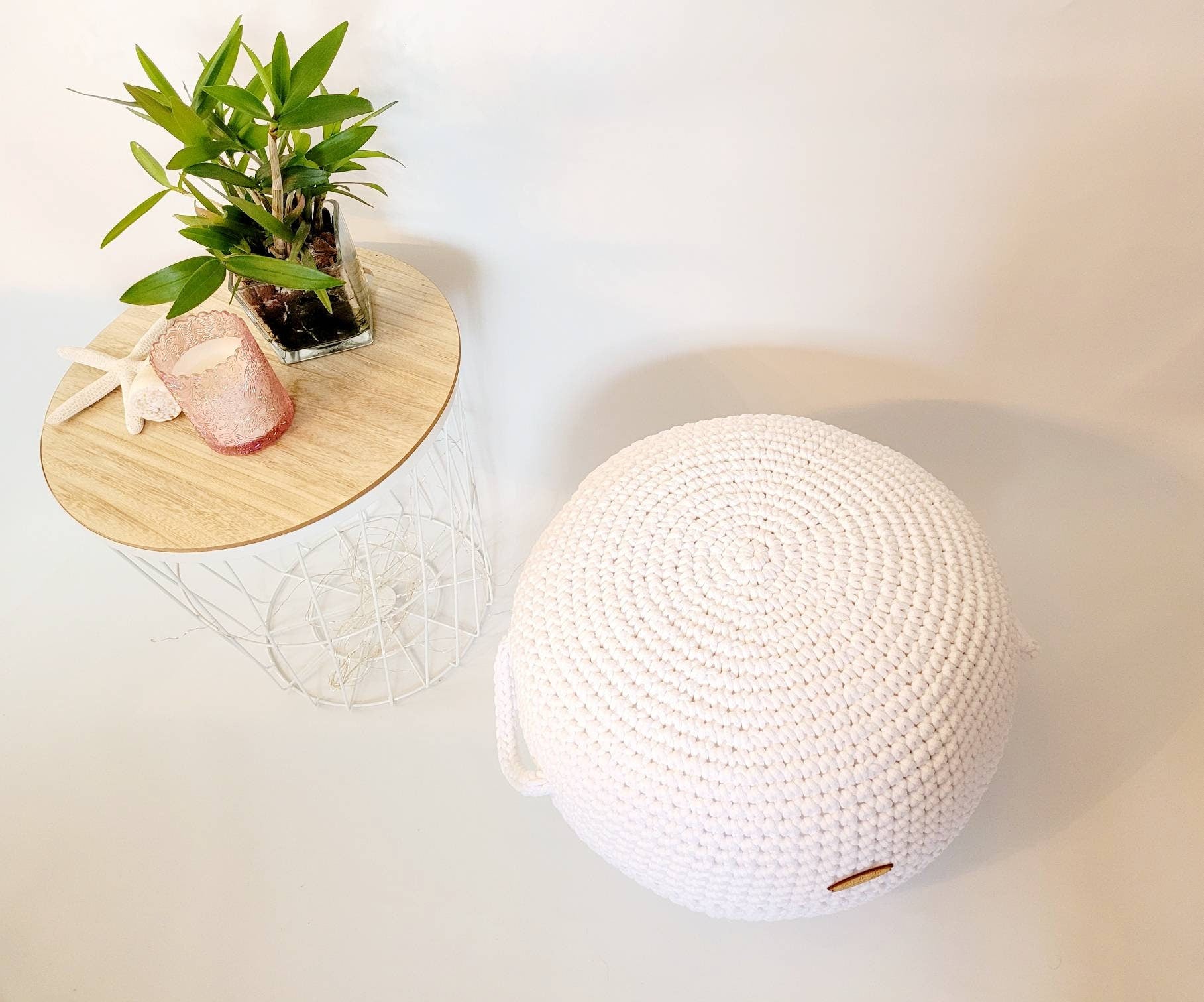 Pouf Ottoman gehäkelt, Babyzimmer deko, Bodenkissen, Sitzkissen, Skandinavisches Kinderzimmer Dekor, Häkelhocker Kinderzimmer, Sitzhocker
