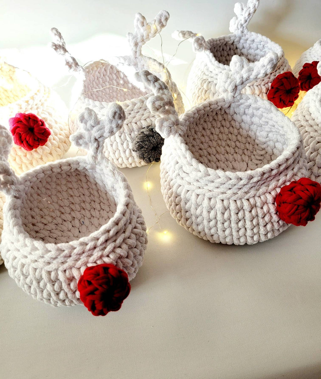 Gehäkelter Korb Rentier, Kinder Korb, Wohnzimmer Kinderzimmer Dekoration, Nikolausgeschenk, Weihnachtsgeschenk, Nordic Stile