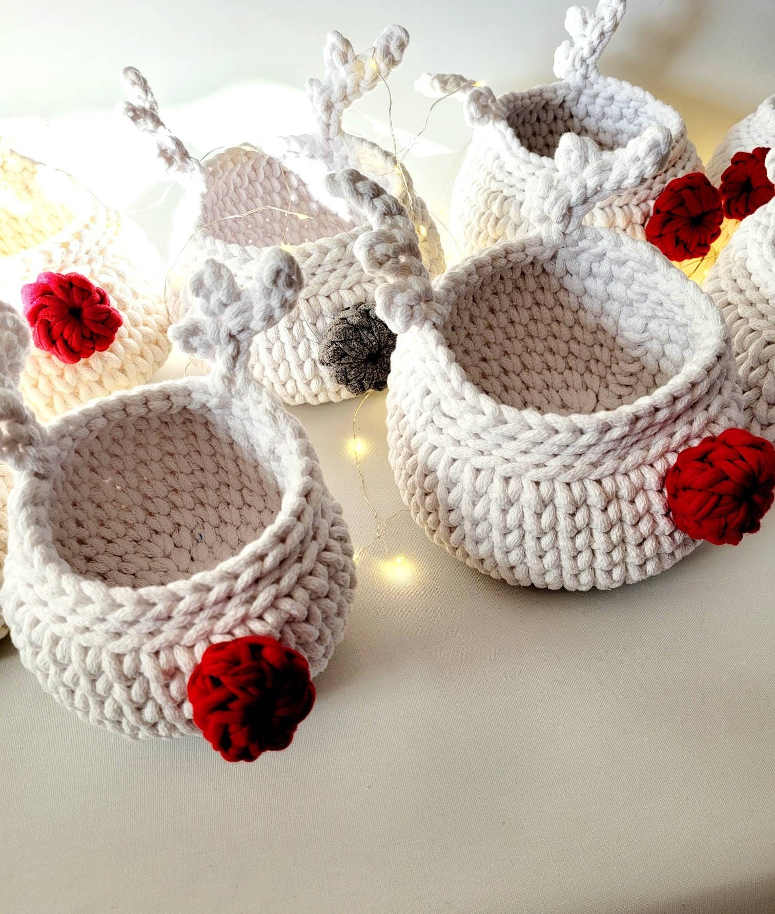 Gehäkelter Korb Rentier, Kinder Korb, Wohnzimmer Kinderzimmer Dekoration, Nikolausgeschenk, Weihnachtsgeschenk, Nordic Stile