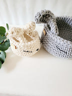 HasenKorb, Utensilo gehäkelt, Taufe Geschenkidee, Bunny Korb, Kinderzimmer Deko, Babyausstattung Babypartygeschenk, Babyzimmer Aufbewahrung