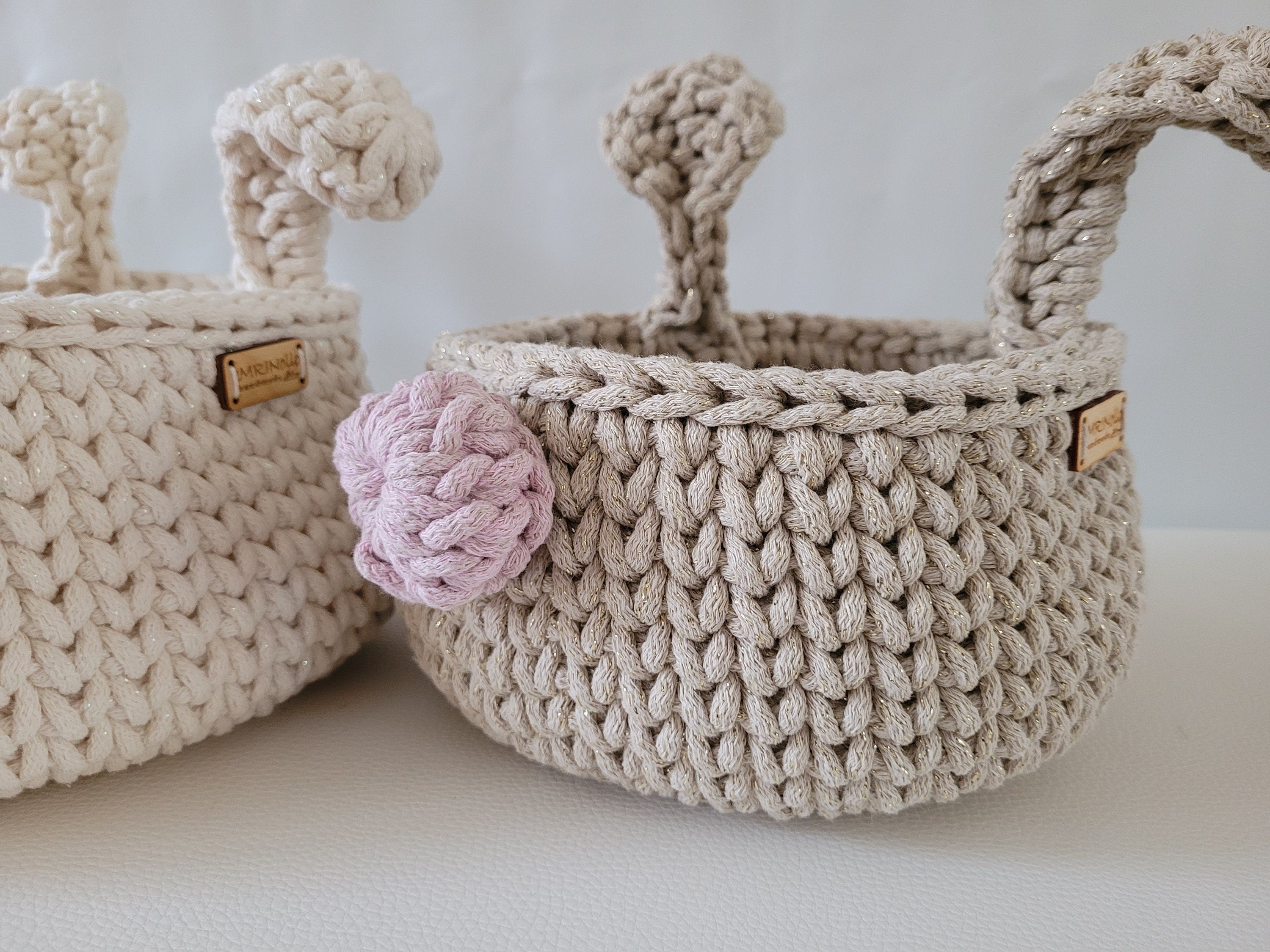 HasenKorb, Utensilo gehäkelt, Taufe Geschenkidee, Bunny Korb, Kinderzimmer Deko, Babyausstattung Babypartygeschenk, Babyzimmer Aufbewahrung