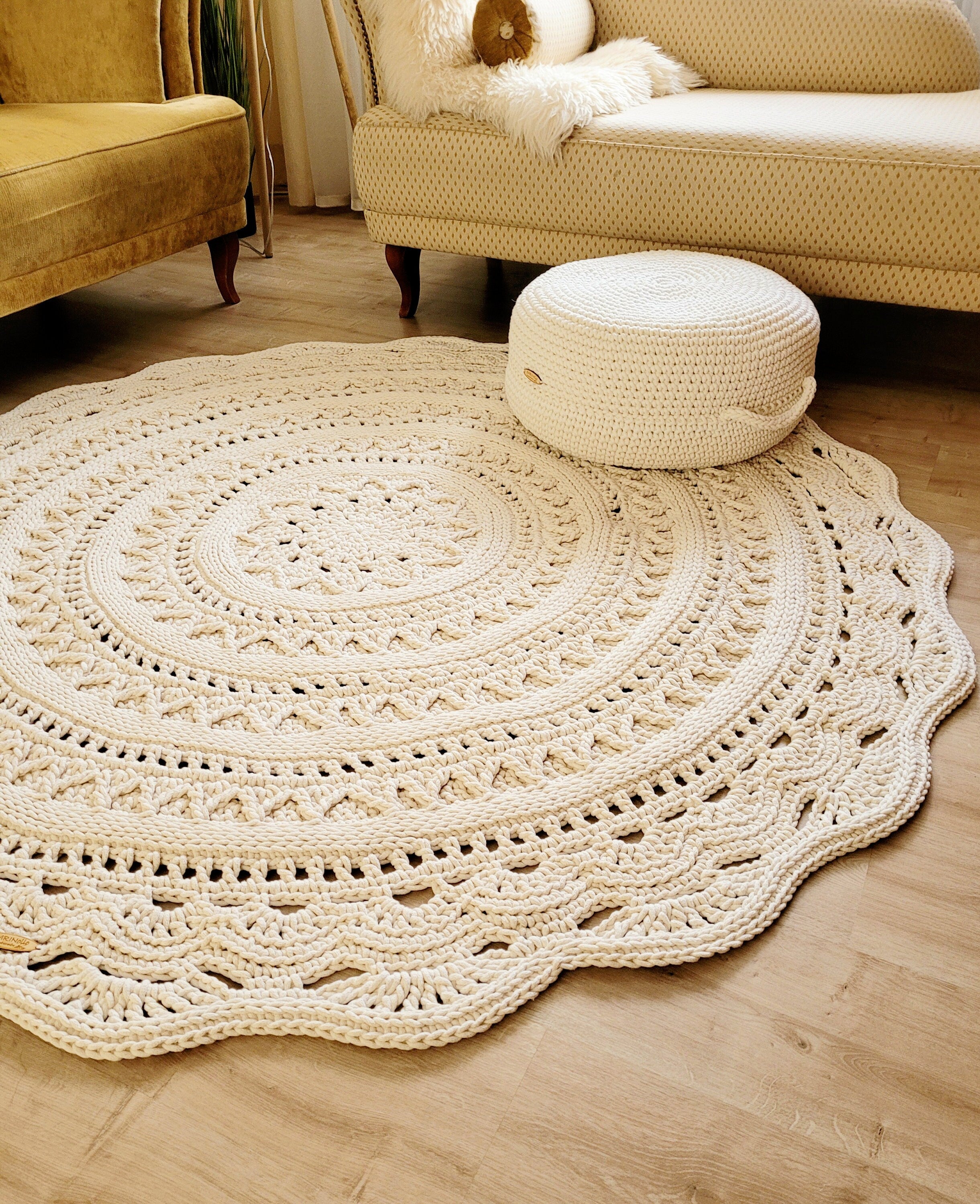Teppich handmade Kinderzimmer, rund handgefertigt, Kinderzimmer Deko, Teppich für das Wohnzimmer, Geschenkidee für Taufe