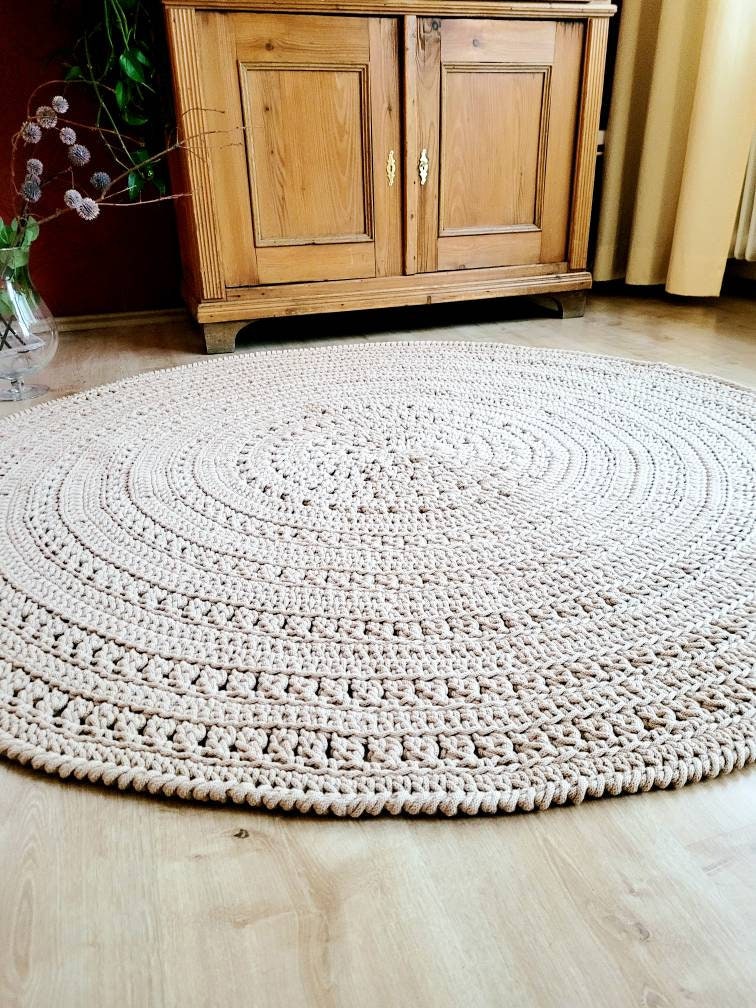 Teppich handmade Kinderzimmer, rund handgefertigt, Kinderzimmer Deko, Teppich für das Wohnzimmer, Geschenkidee für Taufe