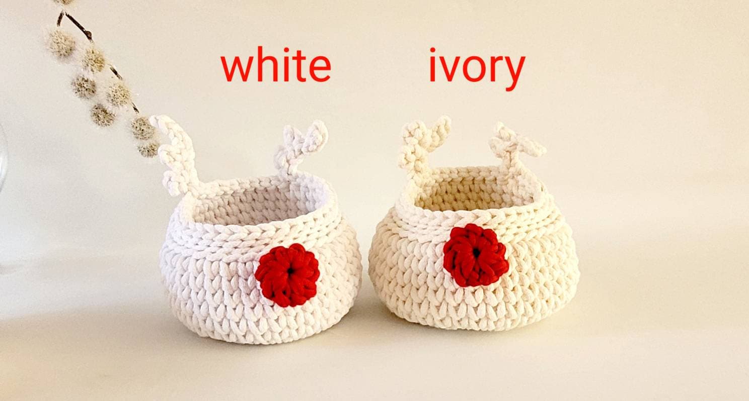 Gehäkelter Korb Rentier, Kinder Korb, Wohnzimmer Kinderzimmer Dekoration, Nikolausgeschenk, Weihnachtsgeschenk, Nordic Stile