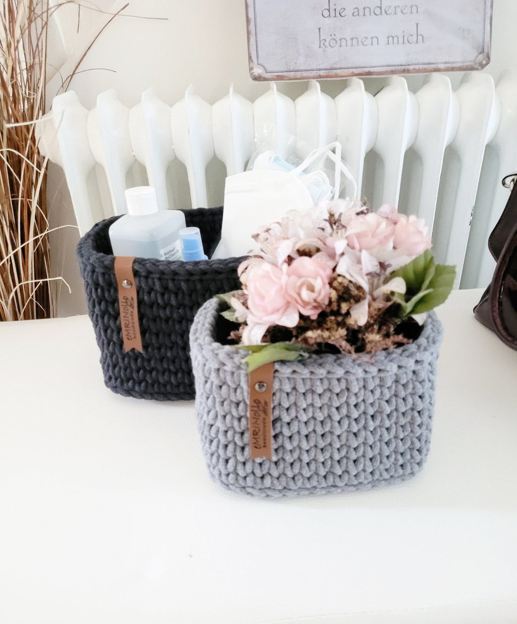Korb gehäkelt eckig, Untensilo, Kinderzimmer deko, Korb Aufbewahrung, Geschenkidee, Weihnachtsgeschenk, Bad Aufbewahrung