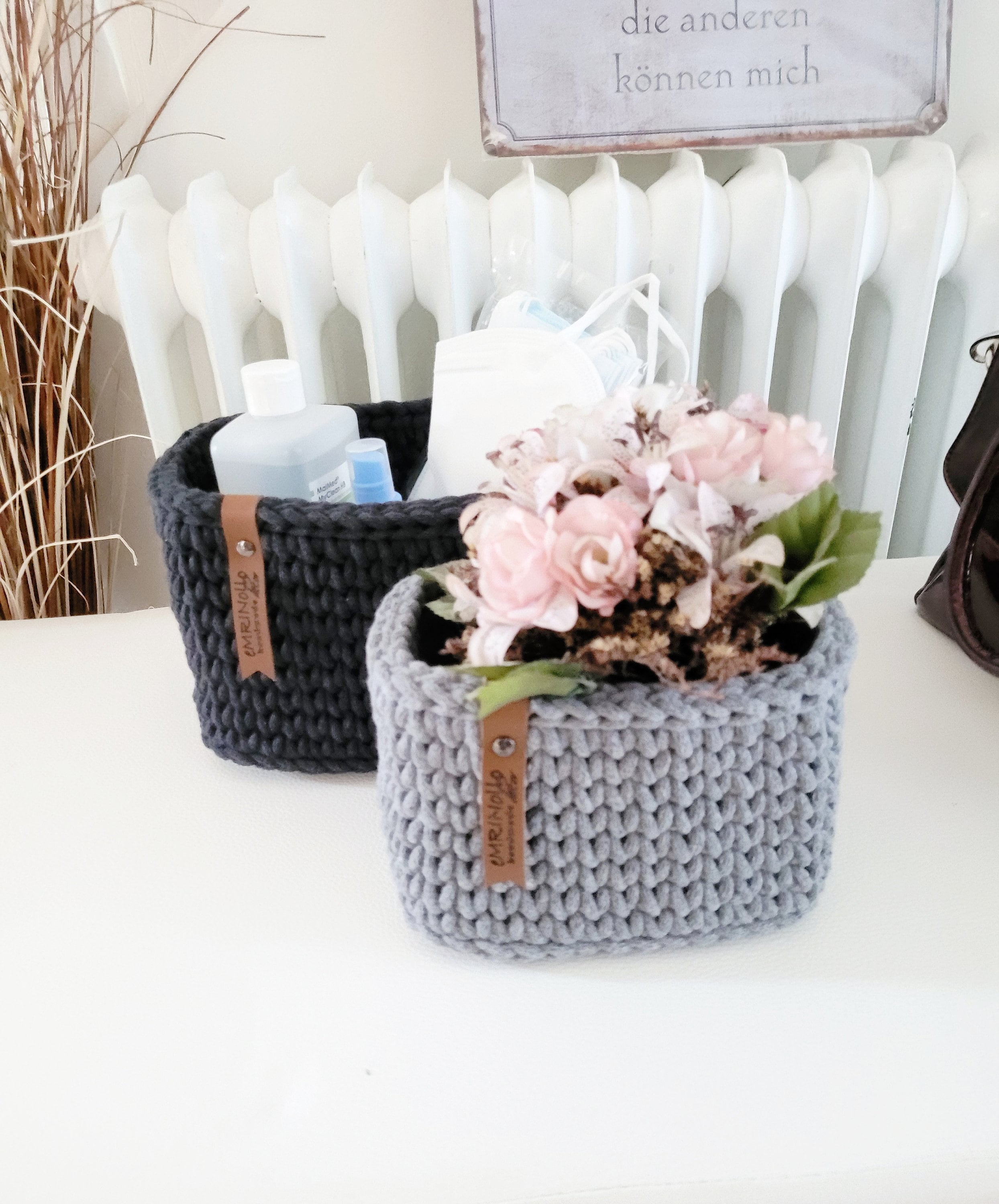 Korb gehäkelt eckig, Untensilo, Kinderzimmer deko, Korb Aufbewahrung, Geschenkidee, Weihnachtsgeschenk, Bad Aufbewahrung