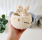 HasenKorb, Utensilo gehäkelt, Taufe Geschenkidee, Bunny Korb, Kinderzimmer Deko, Babyausstattung Babypartygeschenk, Babyzimmer Aufbewahrung