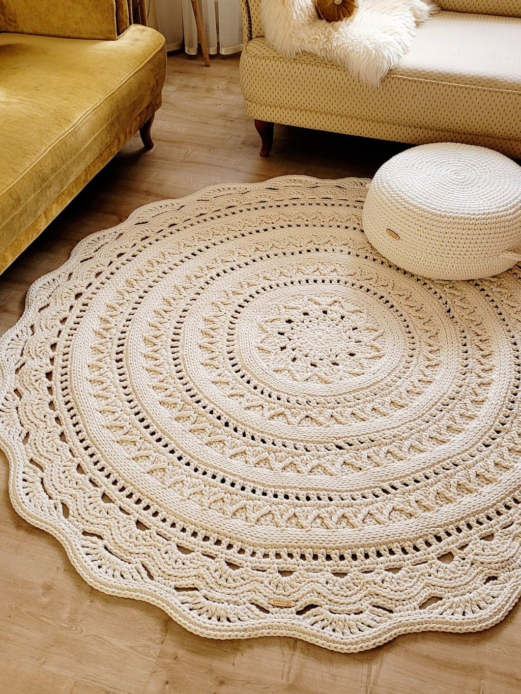Teppich handmade Kinderzimmer, rund handgefertigt, Kinderzimmer Deko, Teppich für das Wohnzimmer, Geschenkidee für Taufe