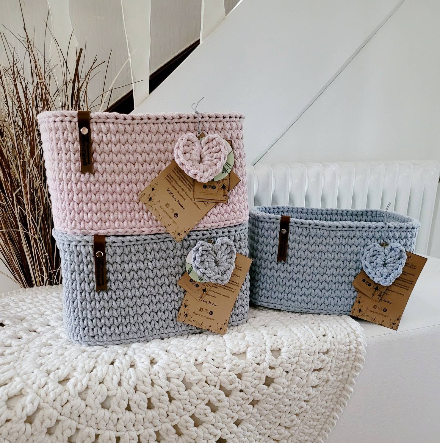 Korb gehäkelt eckig, Untensilo, Babyzimmer dekoration, Korb Aufbewahrung, Geschenkidee, Weihnachtsgeschenk, Bad Aufbewahrung